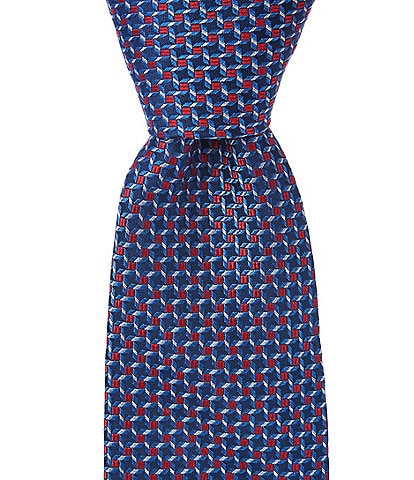 Hickey Freeman Neat Pattern Traditional Silk Tie
