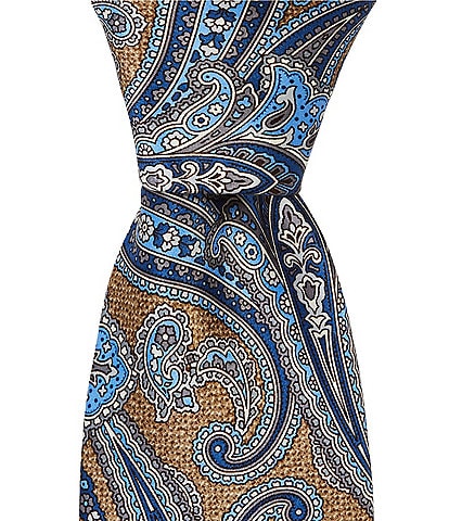 Hickey Freeman Paisley Print Traditional Silk Tie