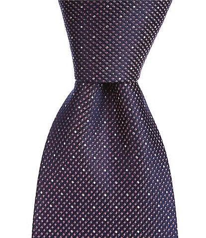 Hickey Freeman Pin Dot 3 1/4" Woven Silk Tie