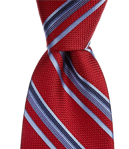 Hickey Freeman Stripe 3 1/4" Woven Silk Tie