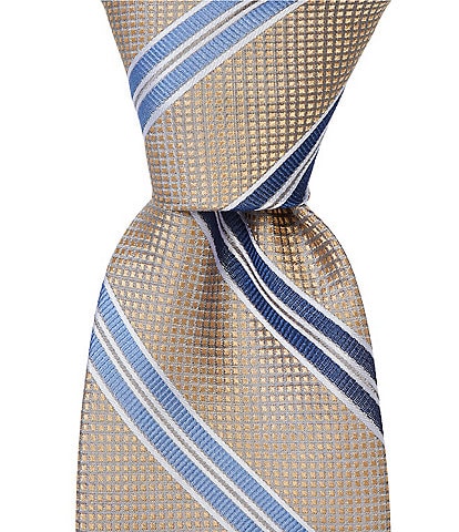 Hickey Freeman Stripe Traditional Point Tip Tie