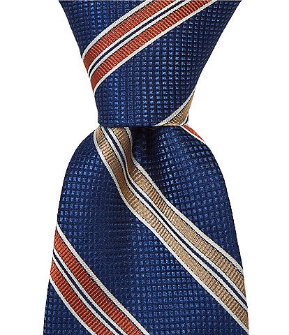 Hickey Freeman Stripe Traditional Point Tip Tie