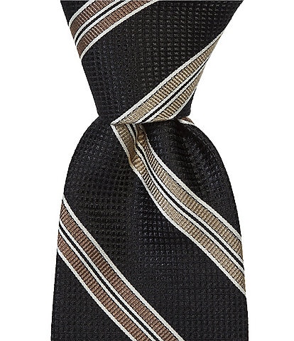 Hickey Freeman Stripe Traditional Point Tip Tie
