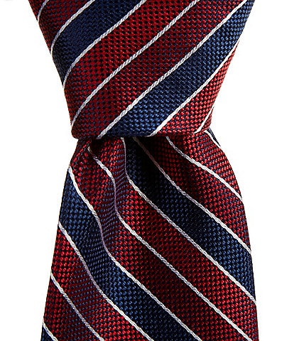 Hickey Freeman Striped 3 1/4" Woven Silk Tie