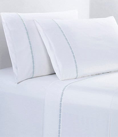 HiEnd Accents 350-Thread Count Laurel Embroidered Border Sheet Set