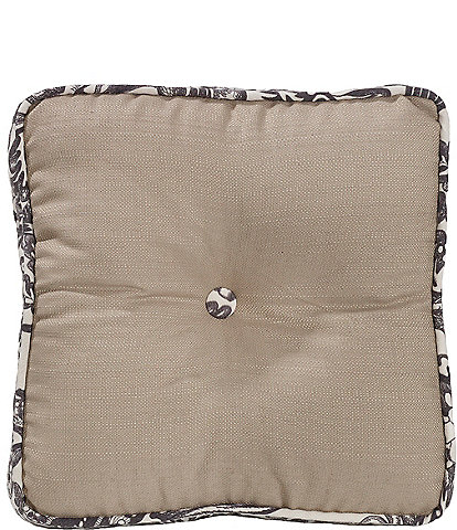 HiEnd Accents Augusta Button-Tufted Faux Linen Square Pillow