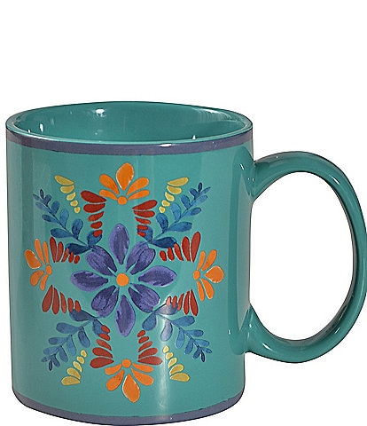 HiEnd Accents Bonita Collection Turquoise Mug, Set of 4