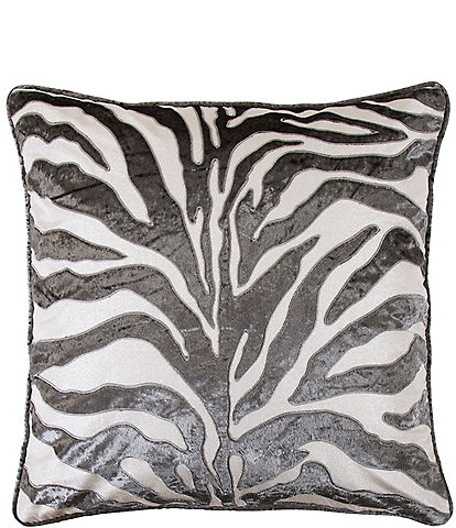 HiEnd Accents Celeste Zebra Velvet Applique Reversible Euro Sham