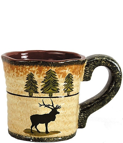 HiEnd Accents Elk and Tree Mugs, Set of 4