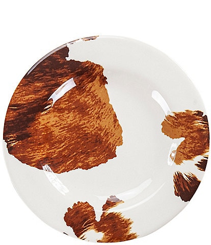 HiEnd Accents Elsa Cowhide Melamine Dinner Plates,  Set of 4