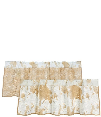 HiEnd Accents x Paseo Road Elsa Cowhide Print Western Quilted Window Valance