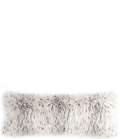 HiEnd Accents Faux Fur Ermine Lumbar Pillow with Down Insert