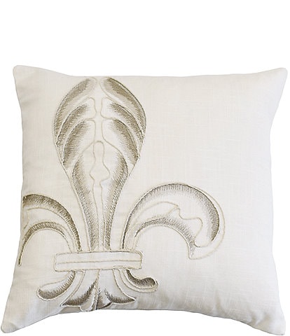 HiEnd Accents Fleur-de-Lis Square Decorative Pillow