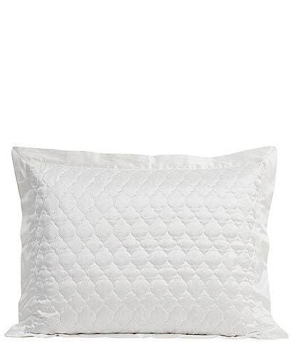 HiEnd Accents High Shine Quilted Quatrefoil Embroidered Pillow Sham, Set of 2
