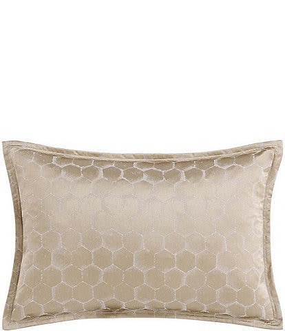 HiEnd Accents Honeycomb Jacquard Gold Metallic Lumbar Pillow