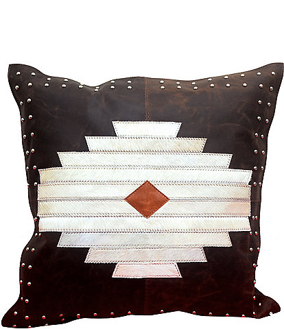 HiEnd Accents Tribal Leather & Hide Square Pillow