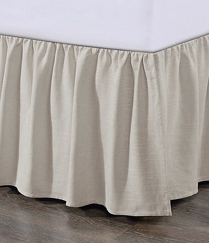 HiEnd Accents Lily Collection Washed Linen Gathered Bed Skirt