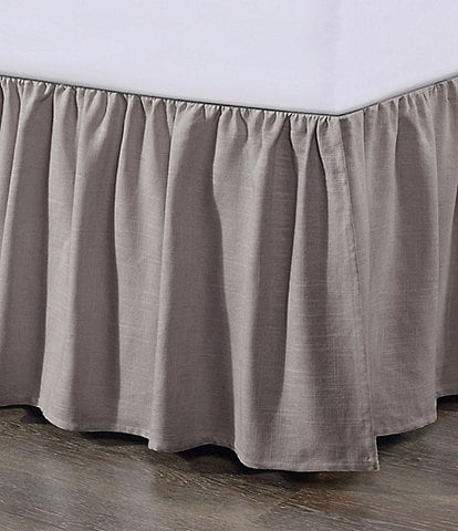 HiEnd Accents Lily Collection Washed Linen Gathered Bed Skirt