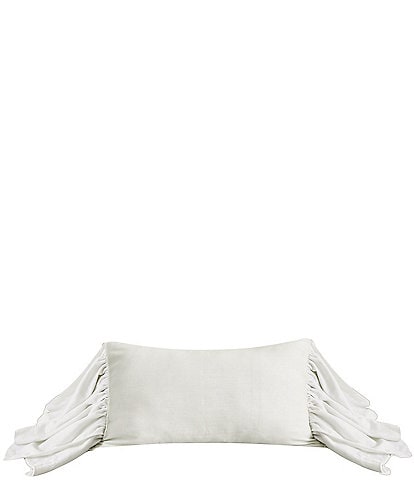 HiEnd Accents Luna Collection Luna Washed Linen Long Ruffled Pillow