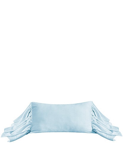 HiEnd Accents Luna Collection Luna Washed Linen Long Ruffled Pillow