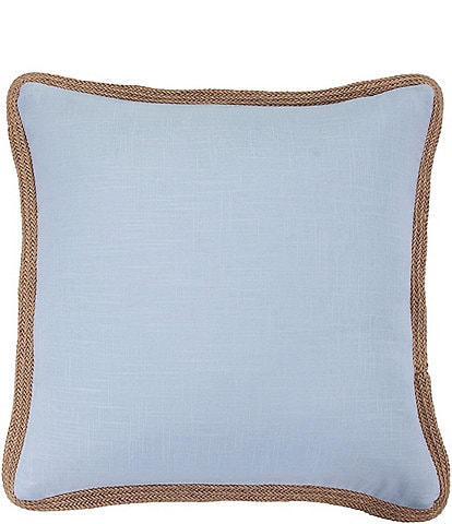 HiEnd Accents Luna Collection Washed Linen Jute Trimmed Pillow