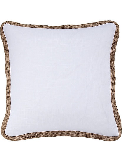HiEnd Accents Luna Collection Washed Linen Jute Trimmed Pillow