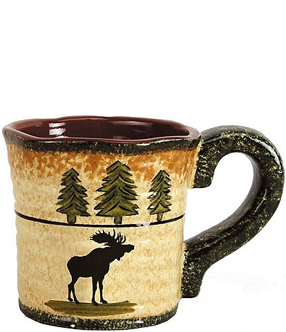 HiEnd Accents Moose and Tree Mugs, Set of 4
