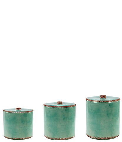 HiEnd Accents Patina Collection Turquoise Canisters, Set of 3
