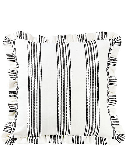 HiEnd Accents Prescott Striped Ruffle Euro Sham