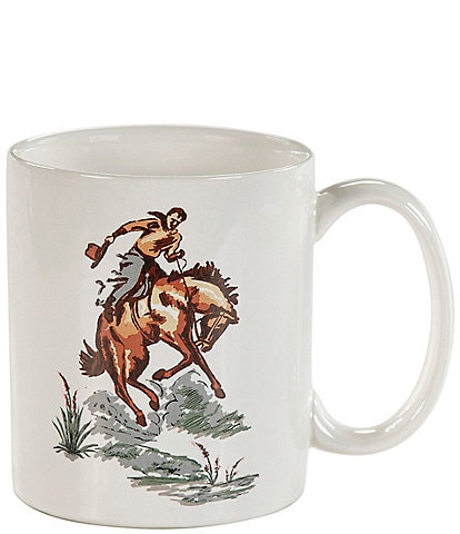 HiEnd Accents Ranch Life Bronco Coffee Mugs, Set of 4