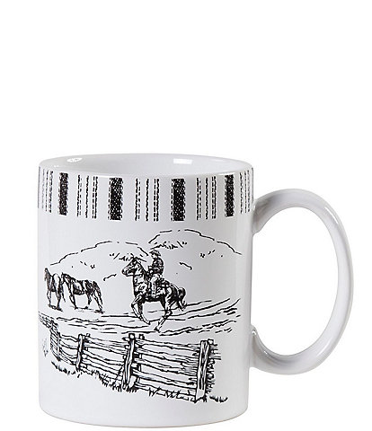 Paseo Road by HiEnd Accents Ranch Life Collection Ceramic Horse Mugs, Set of 4
