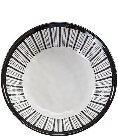 HiEnd Accents Paseo Road by HiEnd Accents Ranch Life Collection Black & White Stripe Melamine Bowls, Set of 4