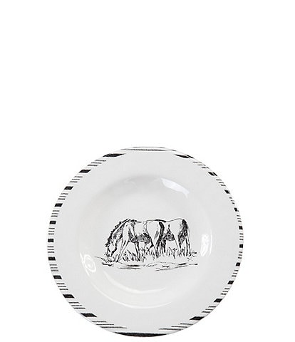 HiEnd Accents Paseo Road by HiEnd Accents Ranch Life Collection Melamine Salad Plates, Set of 4