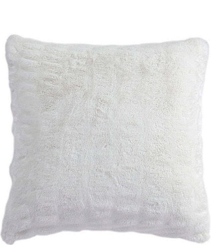 HiEnd Accents Ruched Faux Rabbit Fur Collection Euro Pillow With Down Insert