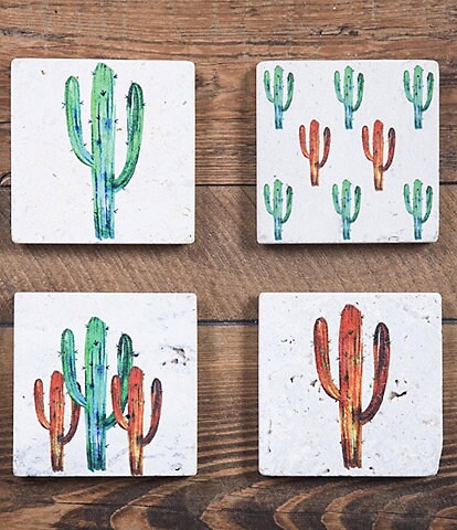 HiEnd Accents Saguaro Cactus Coasters, Set of 4