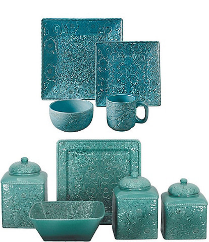 HiEnd Accents Savannah 21-Piece Western Dinnerware and Canister Set
