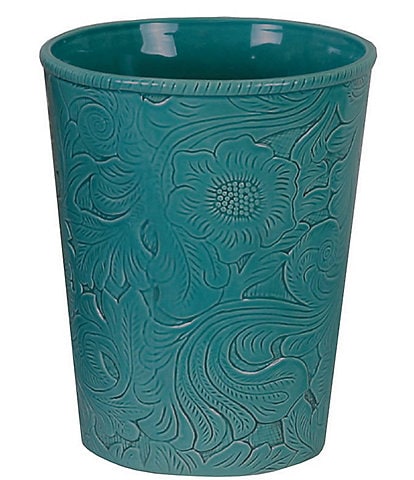 HiEnd Accents Savannah Swirling Floral Pattern Ceramic Wastebasket