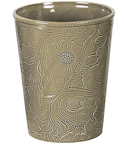 HiEnd Accents Savannah Swirling Floral Pattern Ceramic Wastebasket