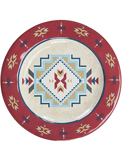 HiEnd Accents Spirit Valley Collection Melamine Southwestern Pattern Dinner Plates, Set of 4