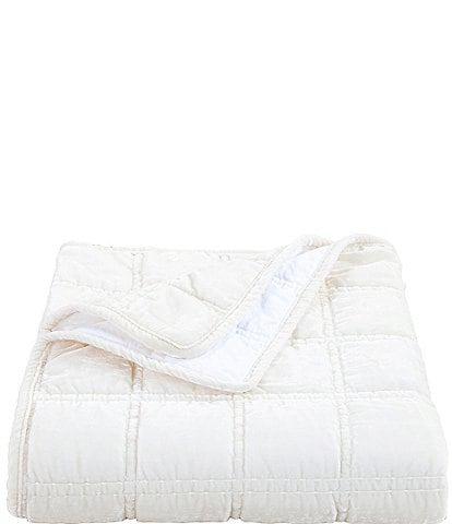 HiEnd Accents Stella Collection Faux Silk Velvet Double Box Stitched Throw Blanket
