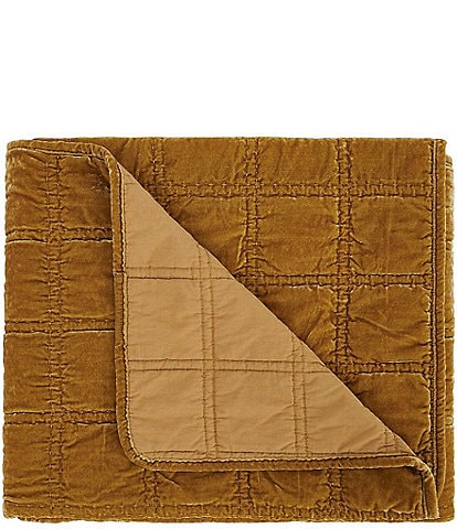 HiEnd Accents Stella Collection Faux Silk Velvet Double Box Stitched Throw Blanket