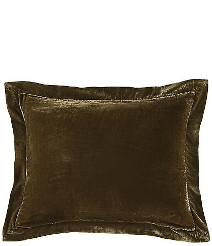 HiEnd Accents Stella Collection Faux Silk Velvet Flanged Dutch Euro Pillow