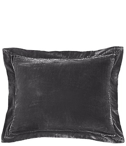 HiEnd Accents Stella Collection Faux Silk Velvet Flanged Dutch Euro Pillow