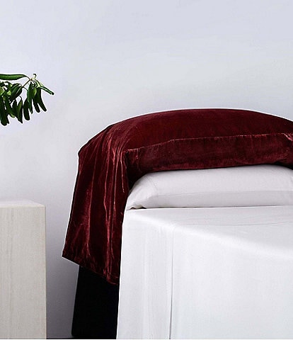 HiEnd Accents Stella Faux Silk Velvet Waterfall Pillowcase, 2 Piece Set