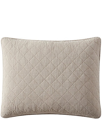 HiEnd Accents Stonewashed Cotton Gauze Diamond Quilted Stitch Pillow Sham