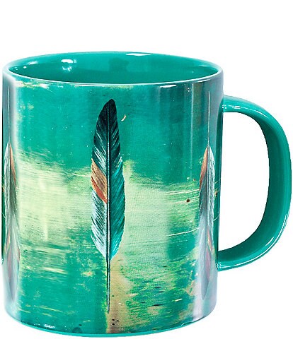 HiEnd Accents Tossed Feather Coffee Mugs, Set of 4
