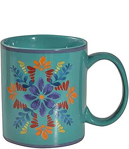 HiEnd Accents Turquoise Bonita Mug and Coasters, 8-Piece Set