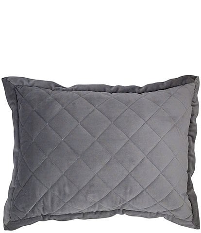 HiEnd Accents Velvet Diamond Quilted Boudoir Pillow