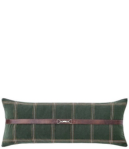 HiEnd Accents Windowpane Buckle Detailed Lumbar Pillow