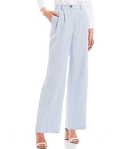 High Rise Wide Leg Suiting Trouser Pants